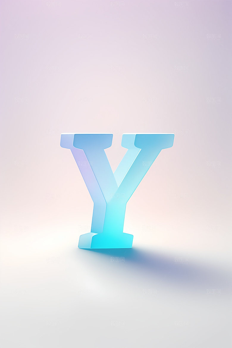 磨砂玻璃字母质感时尚艺术字