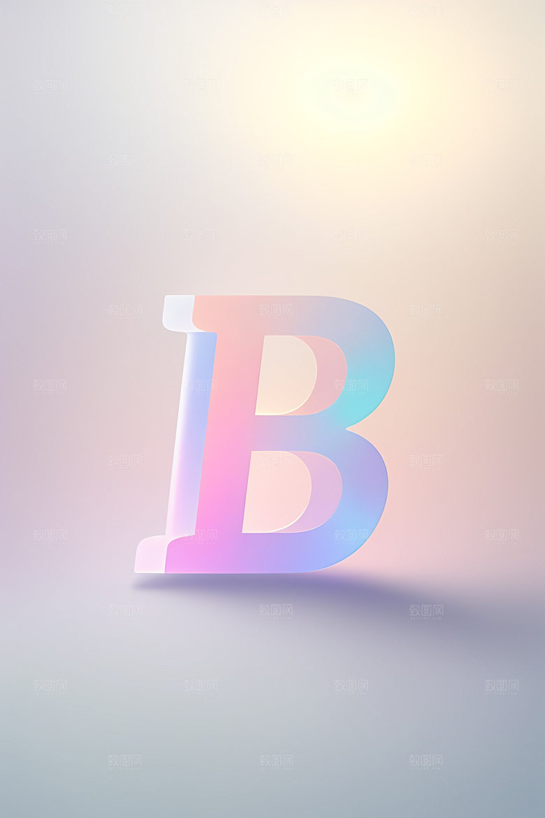 磨砂玻璃字母创意彩色艺术字