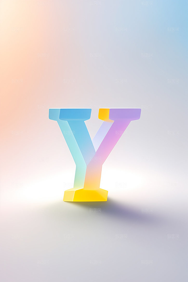 磨砂玻璃字母质感通透艺术字