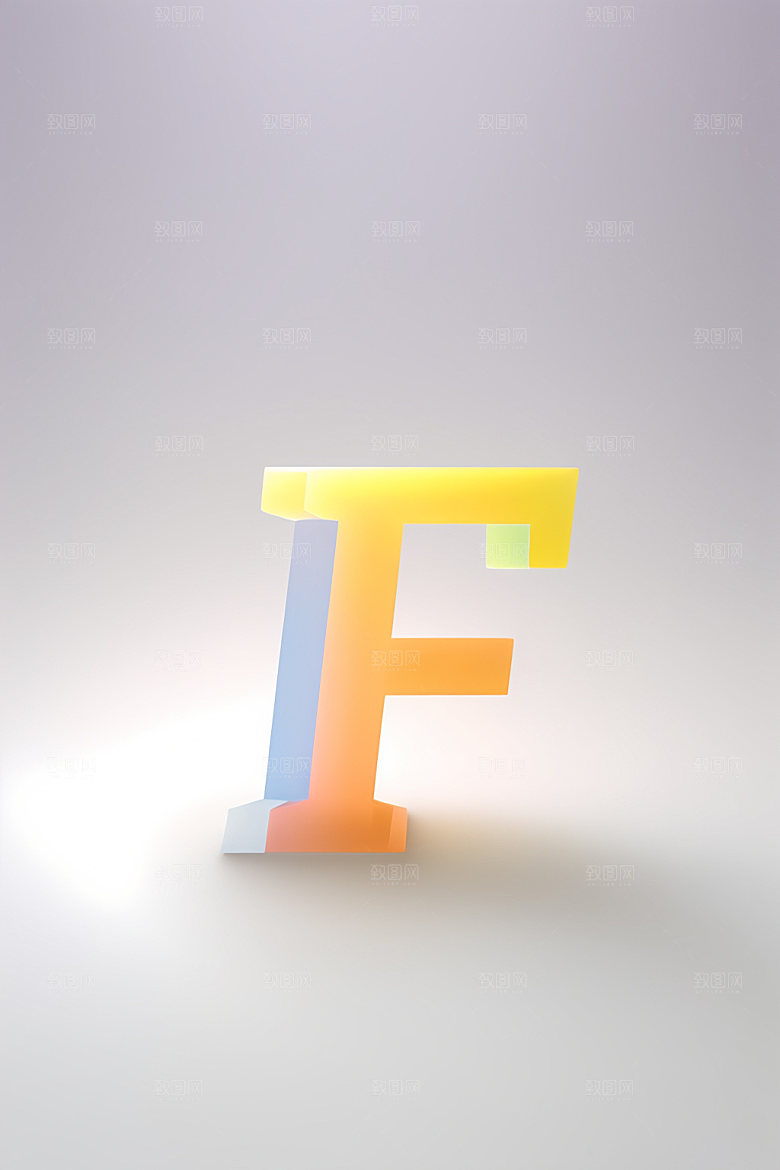 磨砂玻璃字母清爽通透艺术字