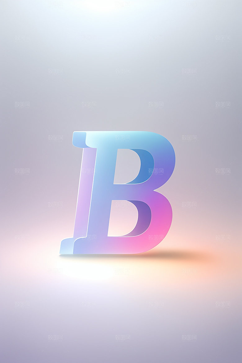 磨砂玻璃字母清爽质感艺术字