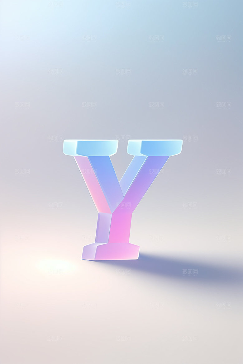 磨砂玻璃字母彩色质感艺术字
