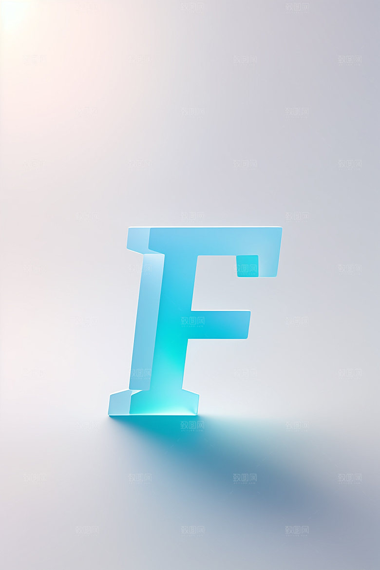 磨砂玻璃字母清爽通透艺术字