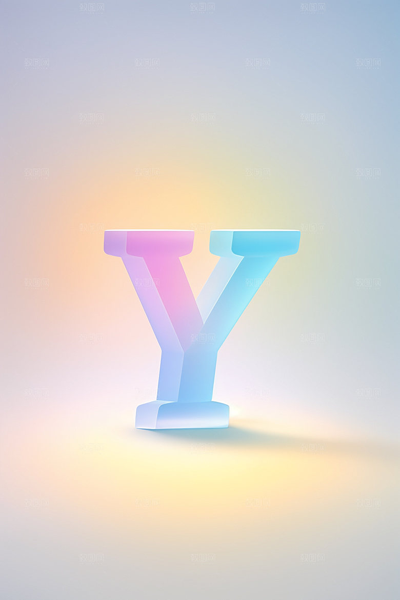 磨砂玻璃字母通透质感艺术字