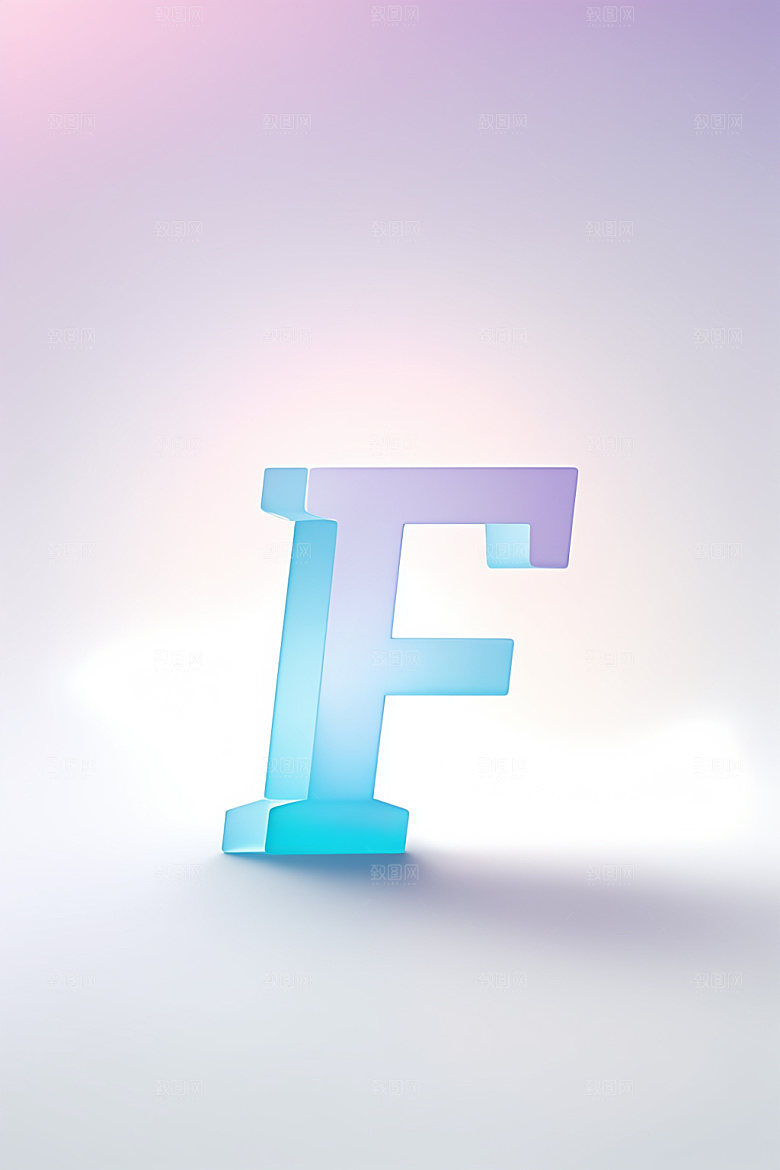 磨砂玻璃字母质感英文艺术字