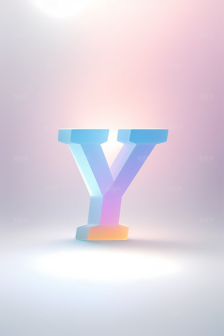 磨砂玻璃字母创意3D艺术字