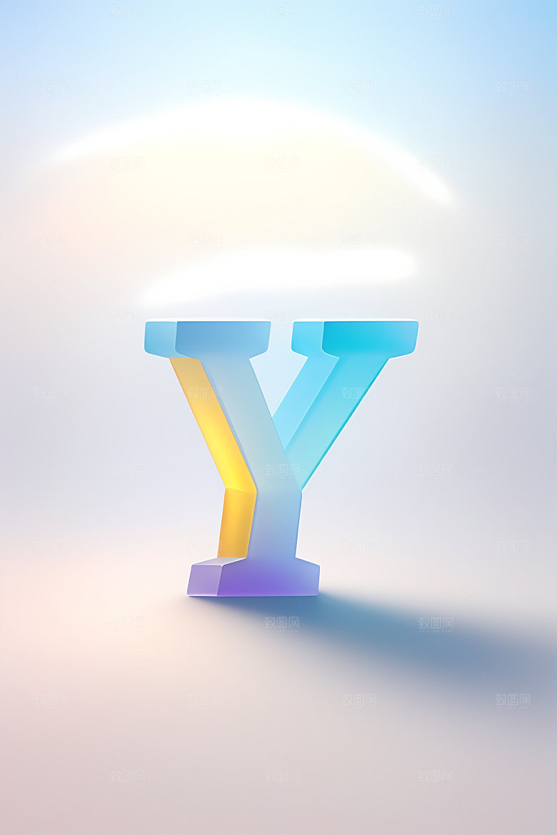 磨砂玻璃字母彩色清爽艺术字