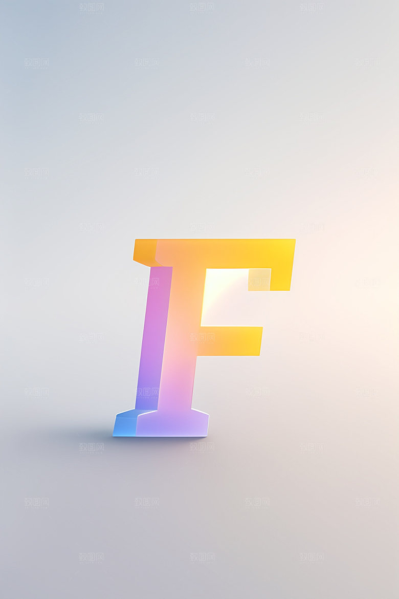 磨砂玻璃字母质感清爽艺术字