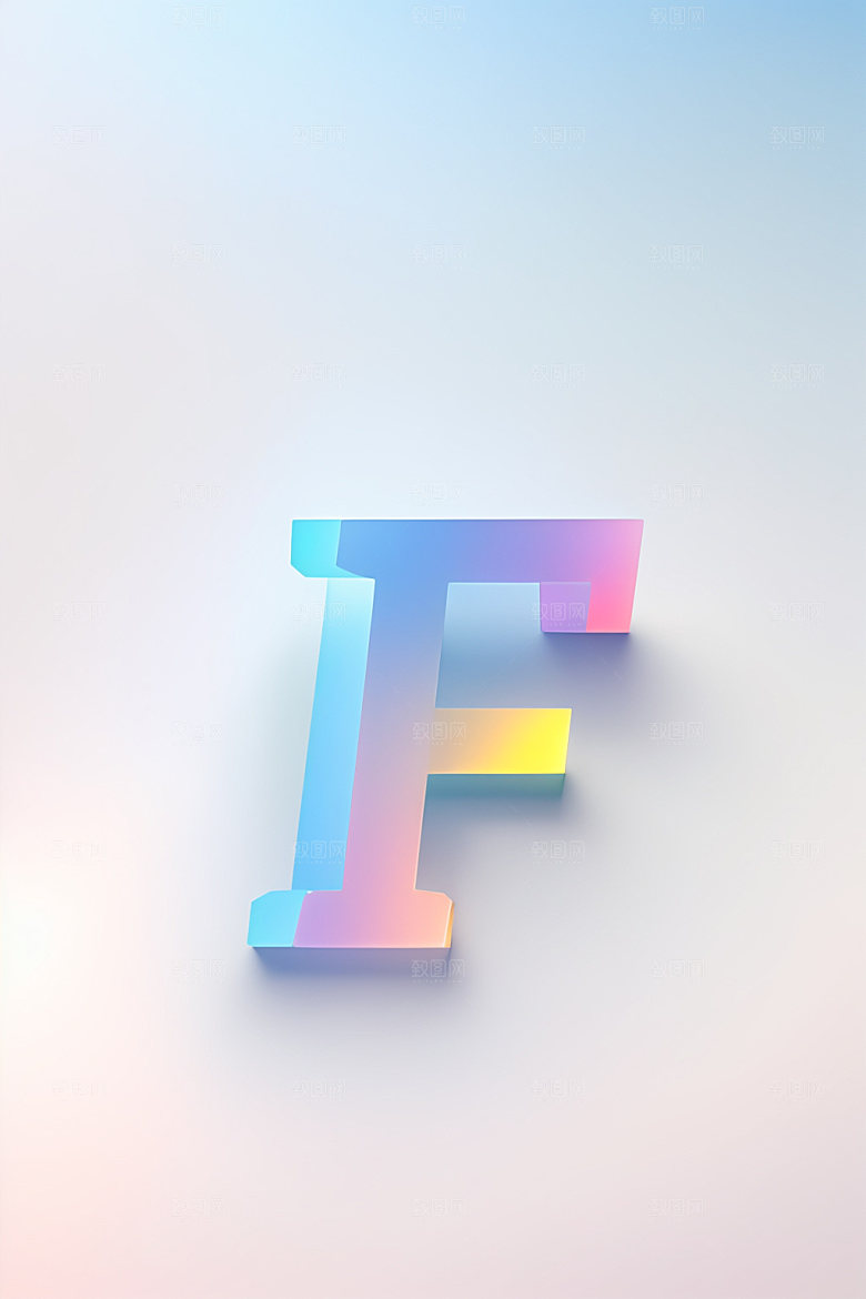 磨砂玻璃字母创意彩色艺术字