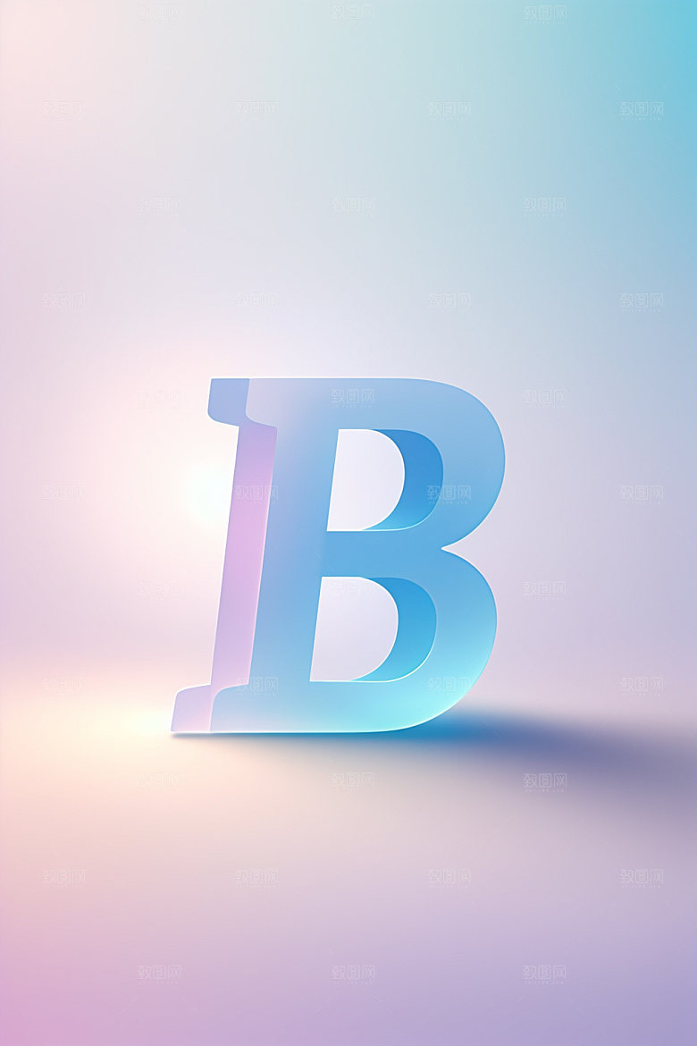 磨砂玻璃字母立体3D艺术字