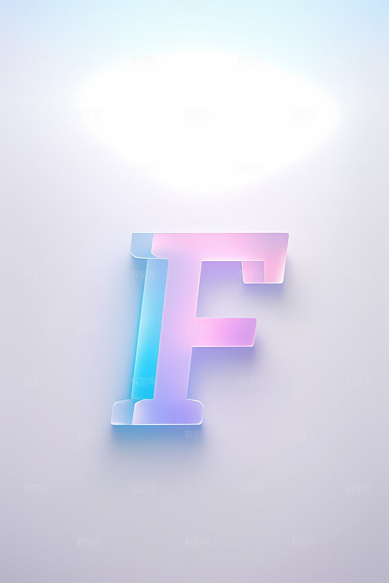 磨砂玻璃字母3D英文艺术字