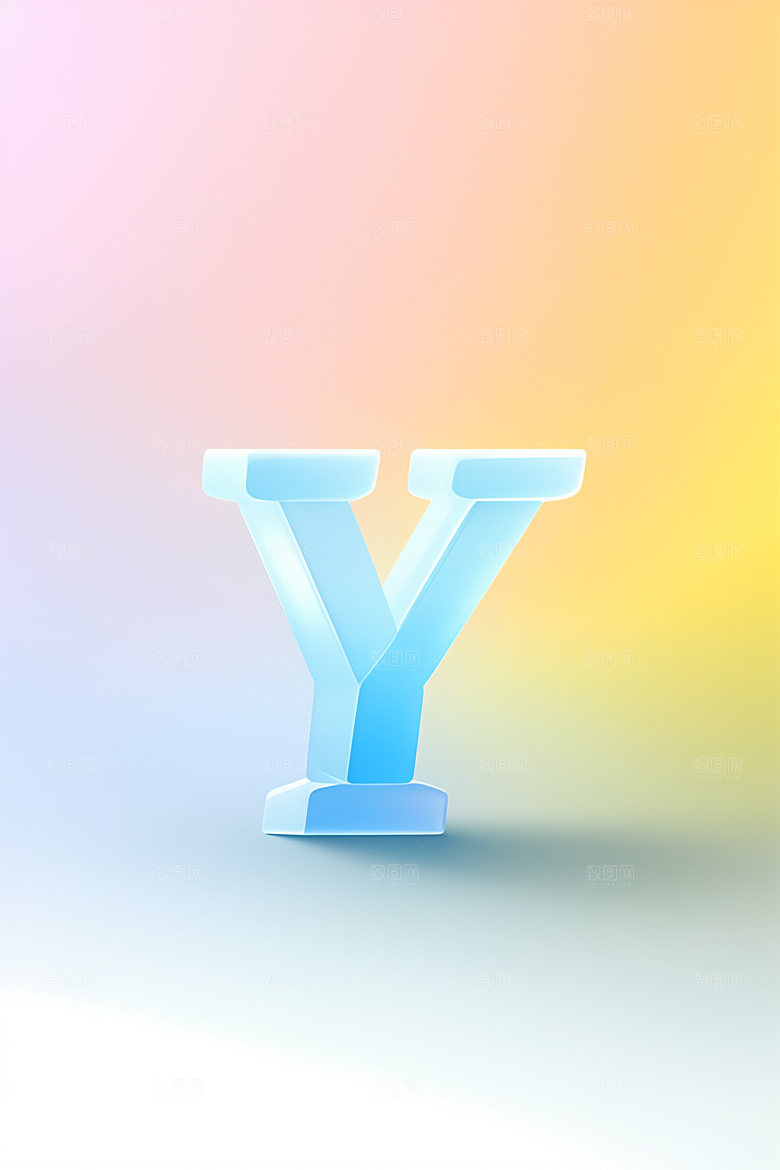 磨砂玻璃字母彩色时尚艺术字