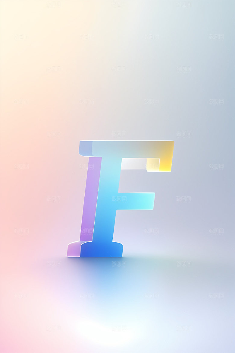 磨砂玻璃字母质感创意艺术字