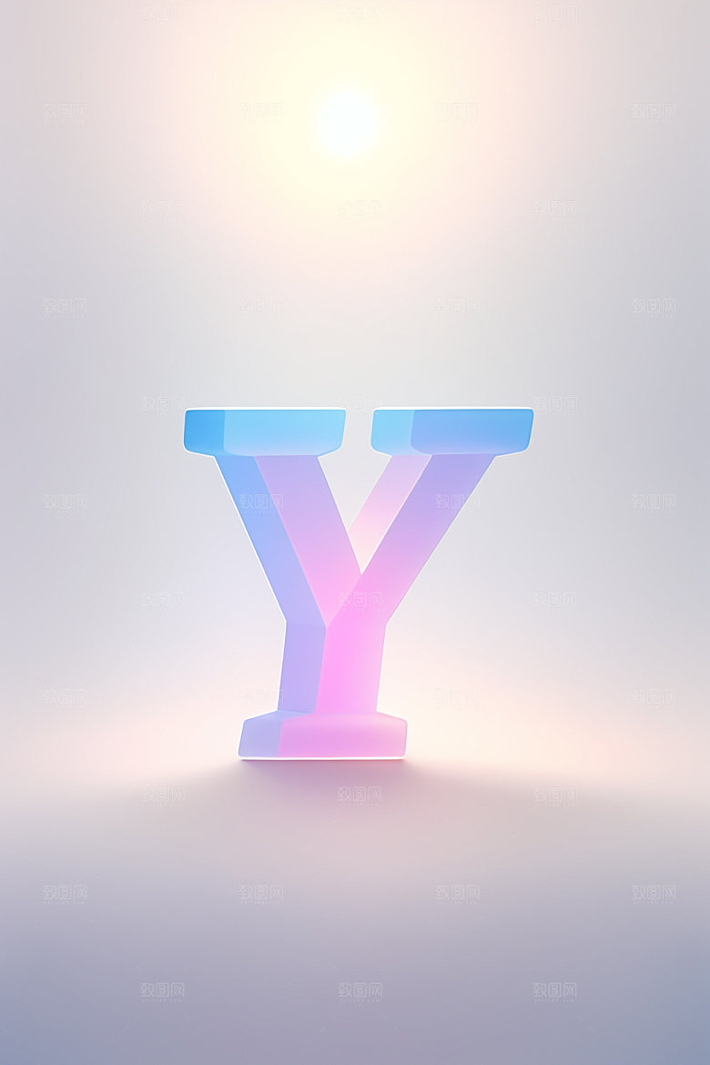 磨砂玻璃字母英文质感艺术字