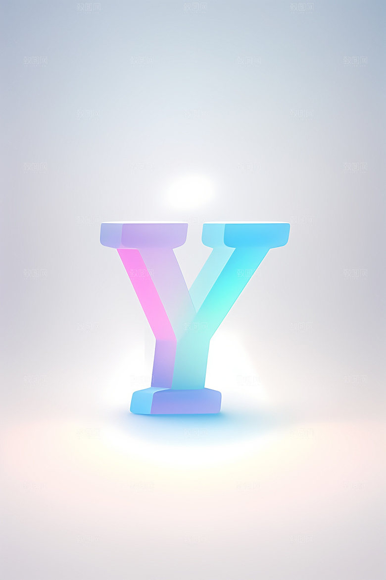 磨砂玻璃字母玻璃质感艺术字