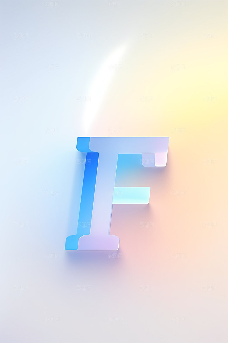 磨砂玻璃字母清爽质感艺术字