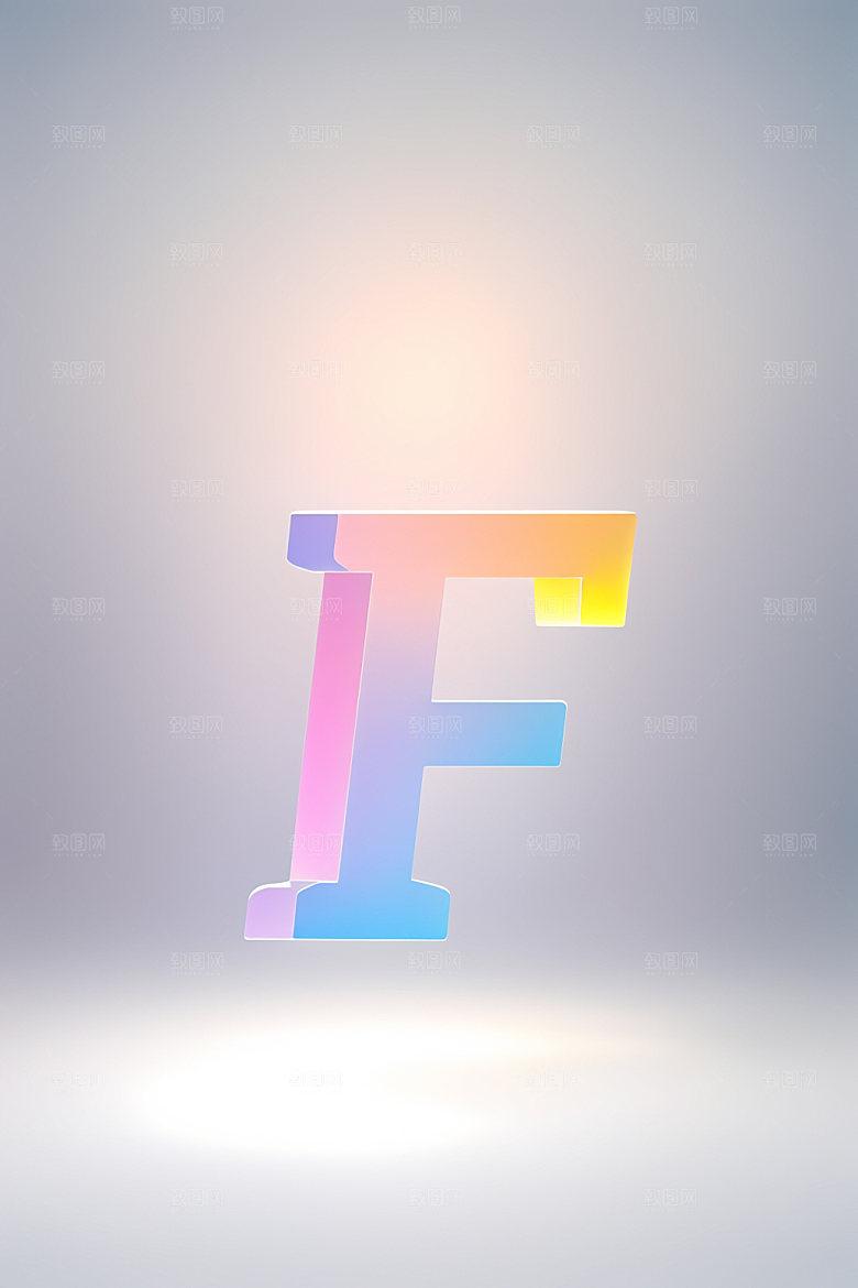 磨砂玻璃字母时尚3D艺术字