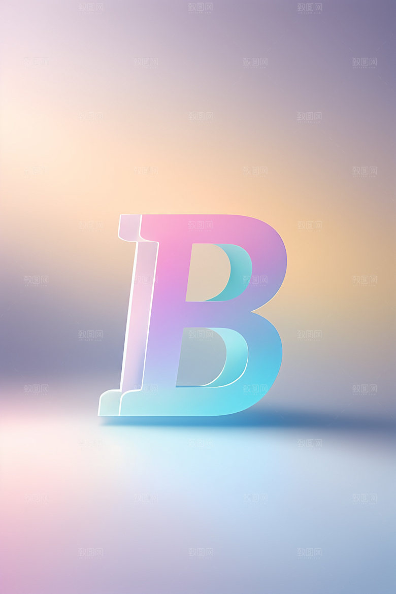 磨砂玻璃字母清爽质感艺术字