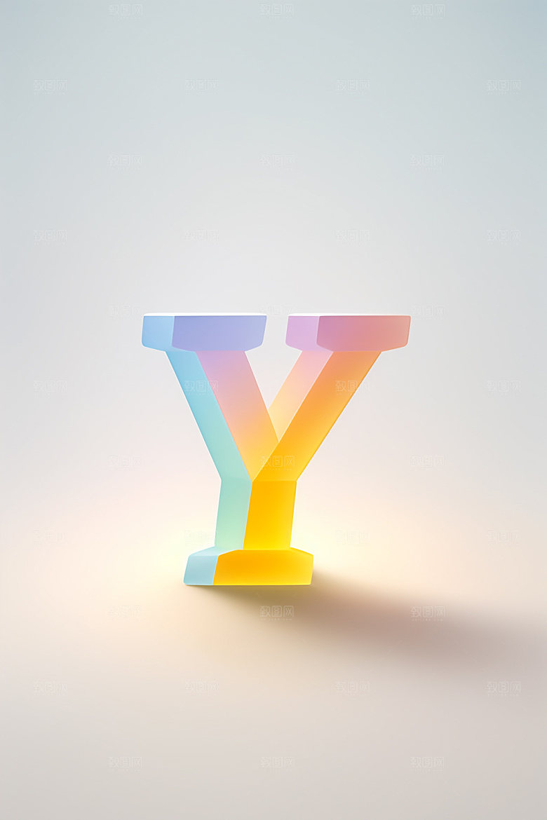 磨砂玻璃字母英文创意艺术字