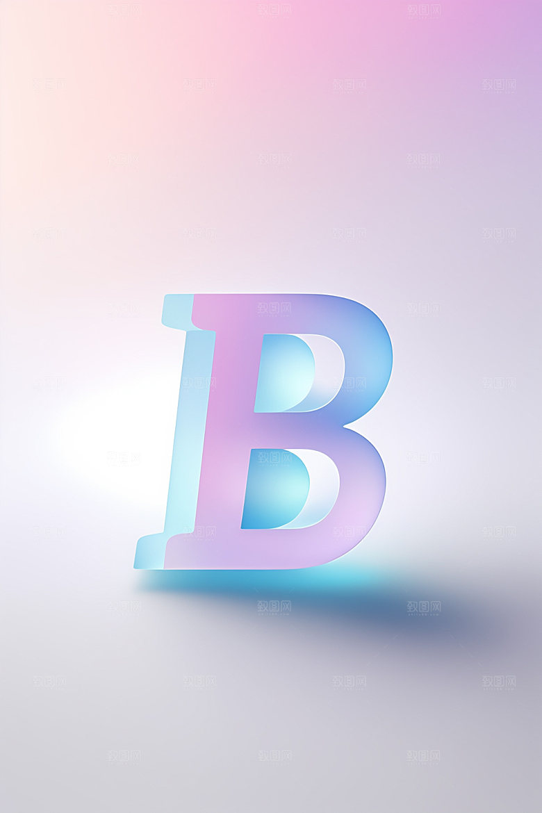 磨砂玻璃字母质感英文艺术字
