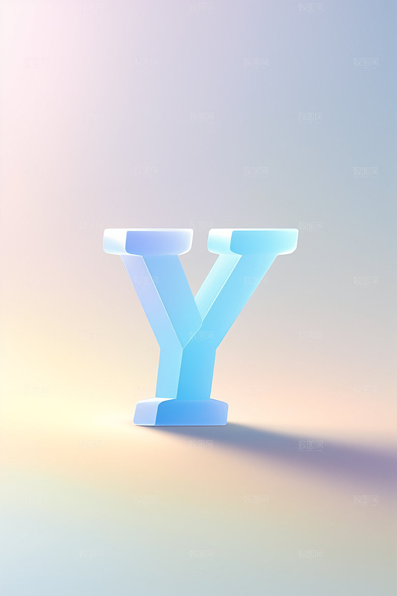 磨砂玻璃字母3D通透艺术字