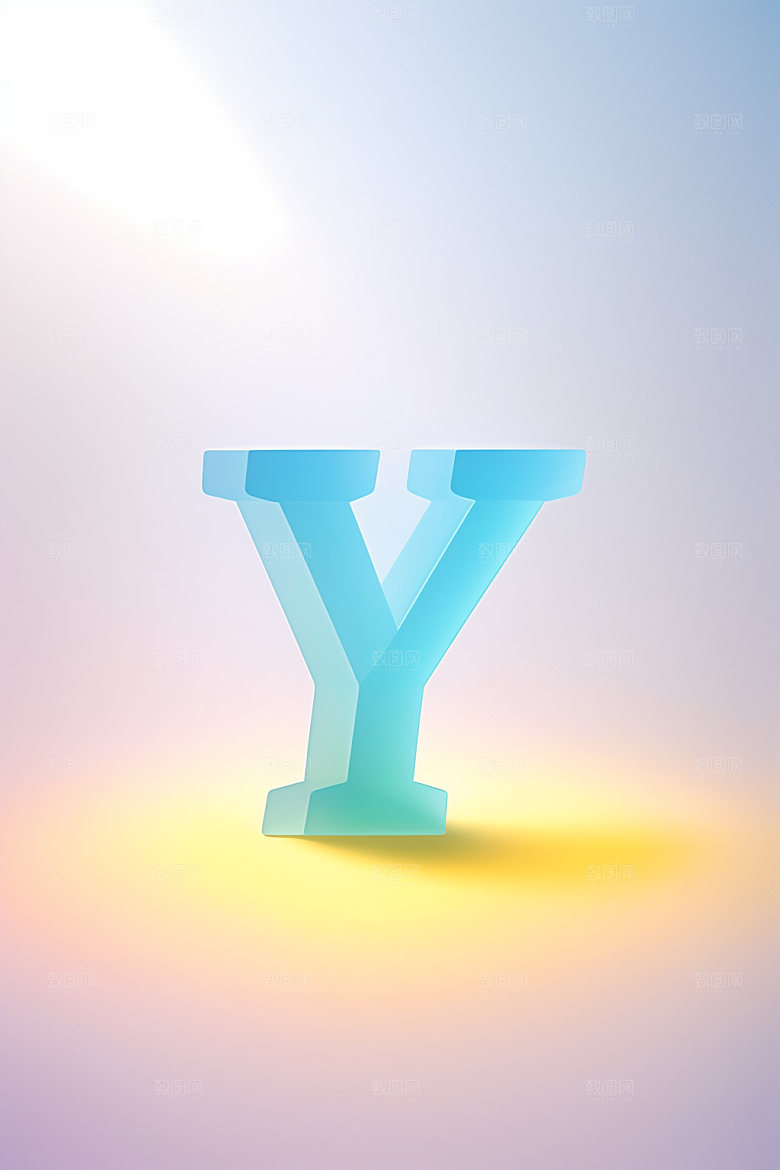 磨砂玻璃字母清爽彩色艺术字