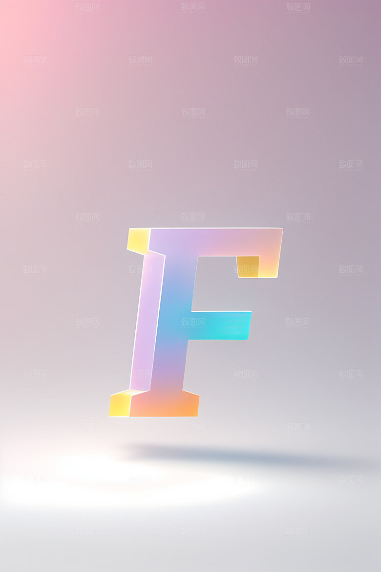 磨砂玻璃字母玻璃质感艺术字