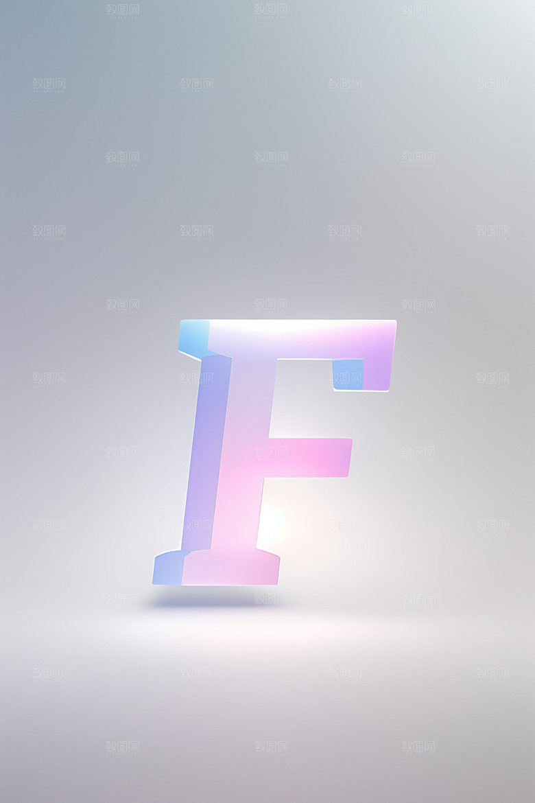 磨砂玻璃字母创意彩色艺术字