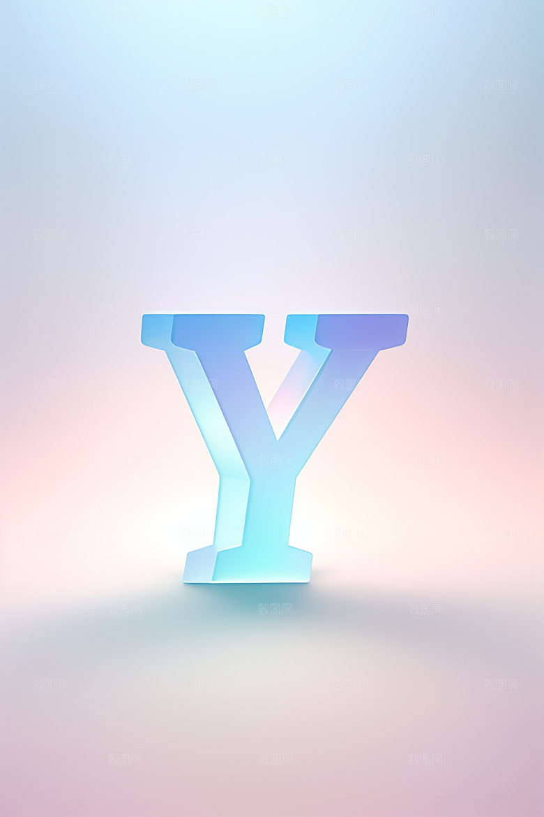 磨砂玻璃字母3D清爽艺术字