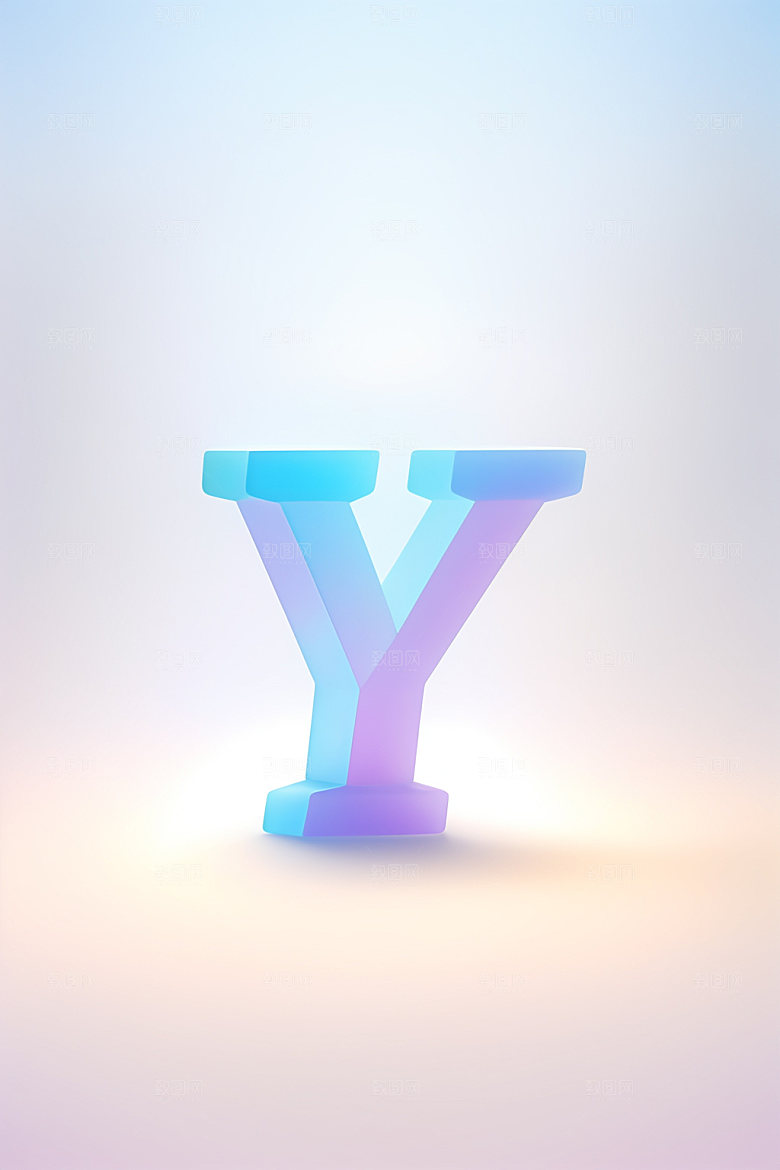 磨砂玻璃字母3D质感艺术字