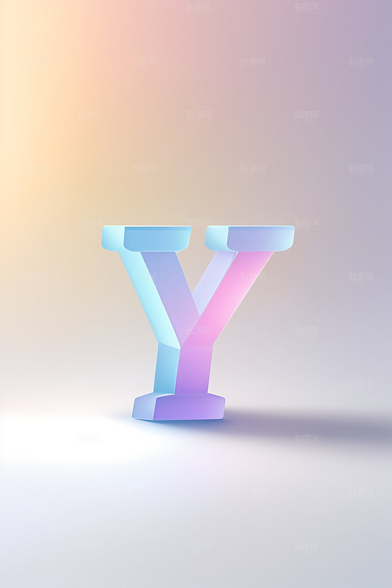 磨砂玻璃字母彩色英文艺术字