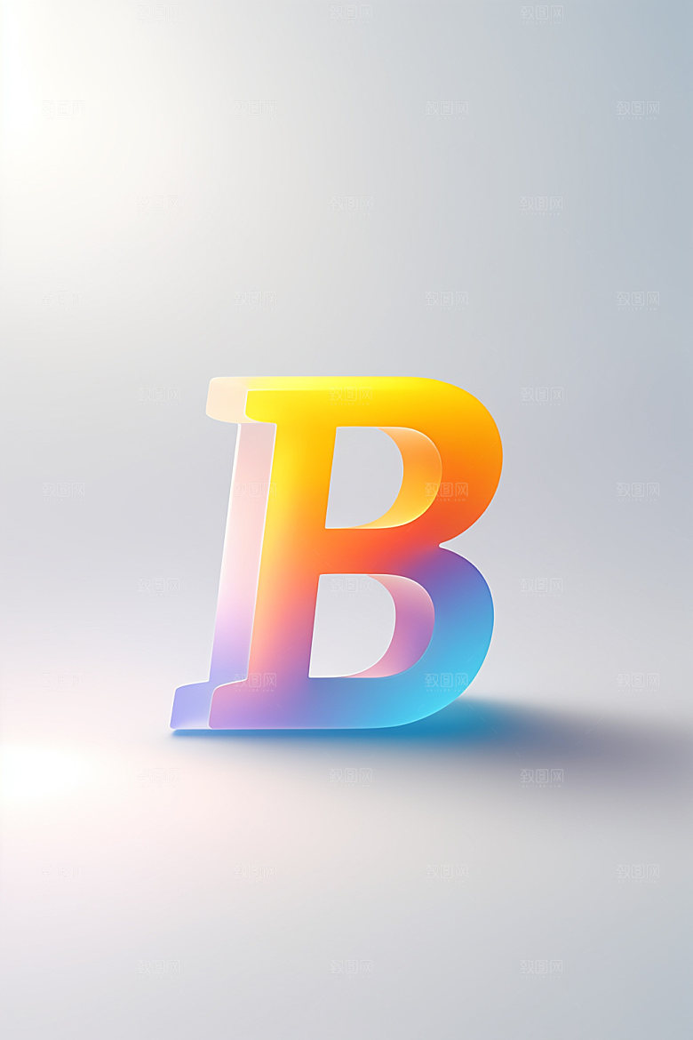 磨砂玻璃字母3D清爽艺术字