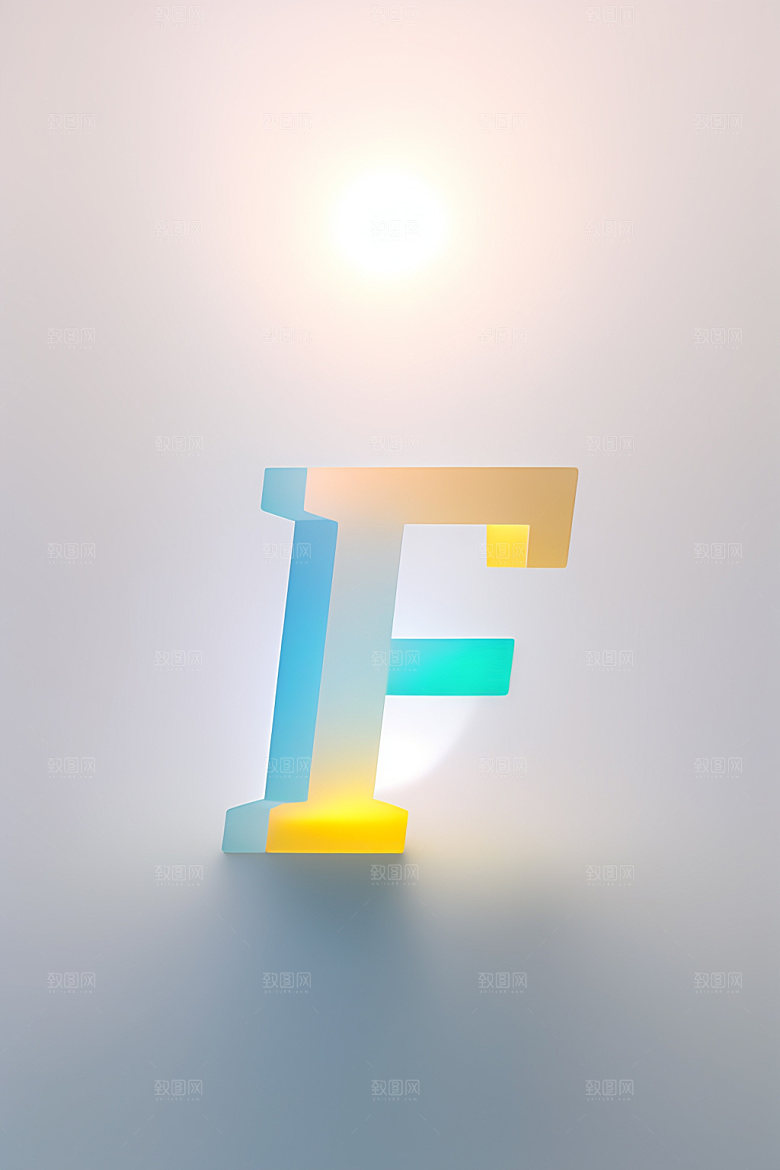 磨砂玻璃字母质感通透艺术字