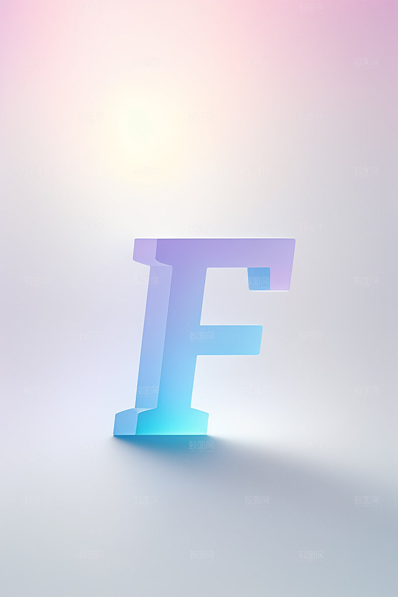 磨砂玻璃字母质感英文艺术字
