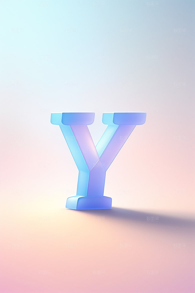 磨砂玻璃字母质感彩色艺术字