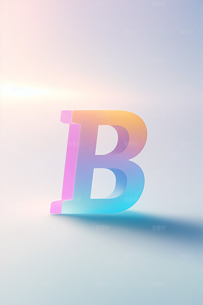 磨砂玻璃字母3D质感艺术字