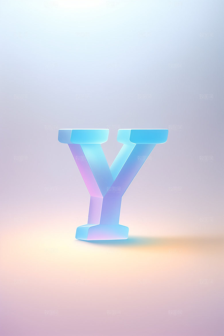 磨砂玻璃字母彩色创意艺术字