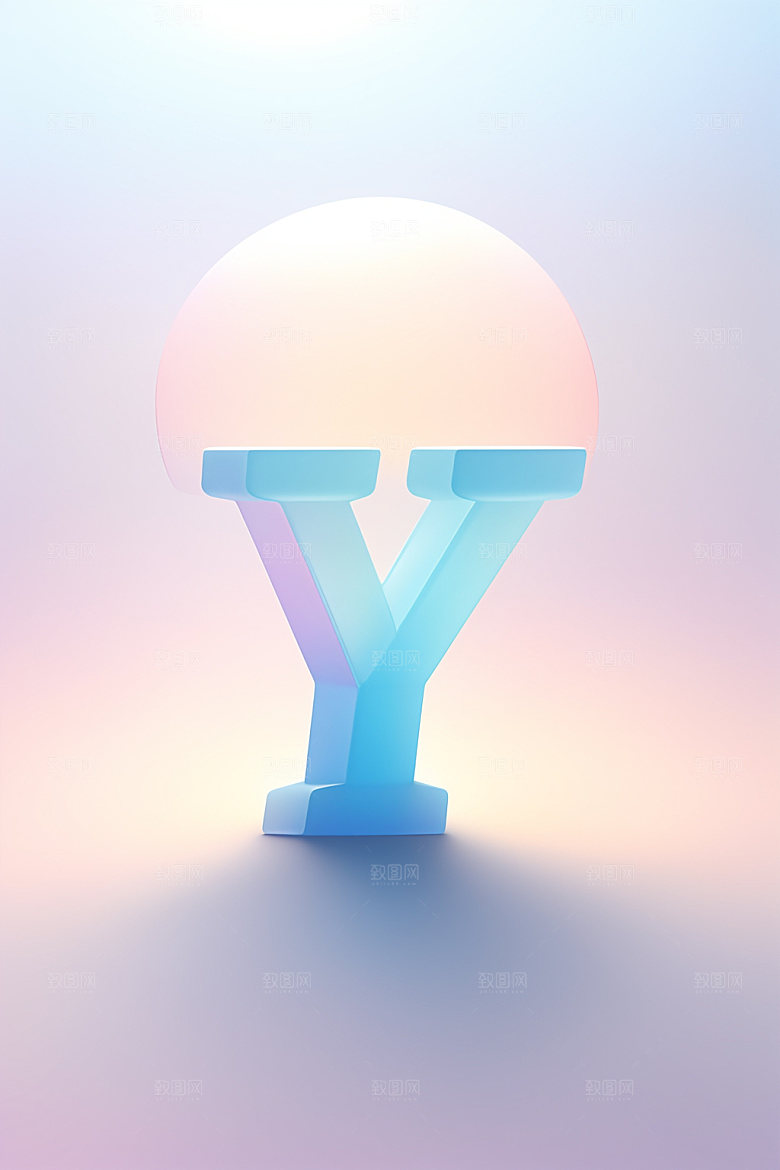 磨砂玻璃字母3D彩色艺术字