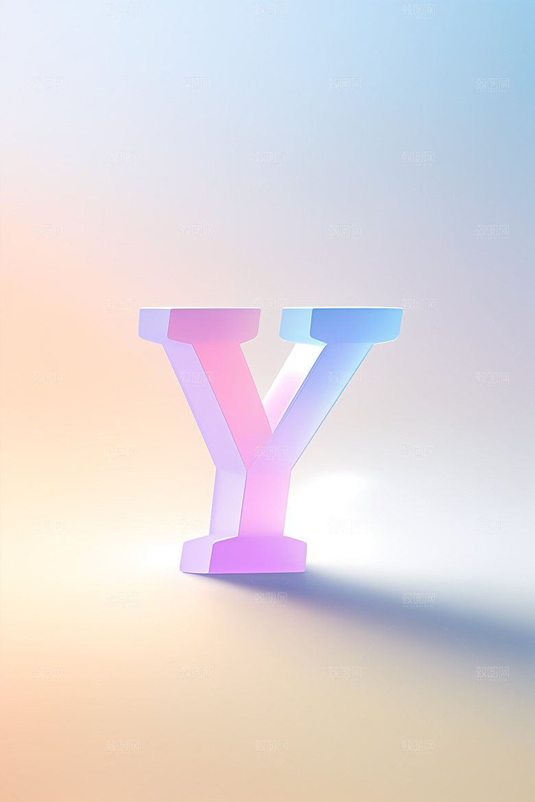 磨砂玻璃字母通透3D艺术字