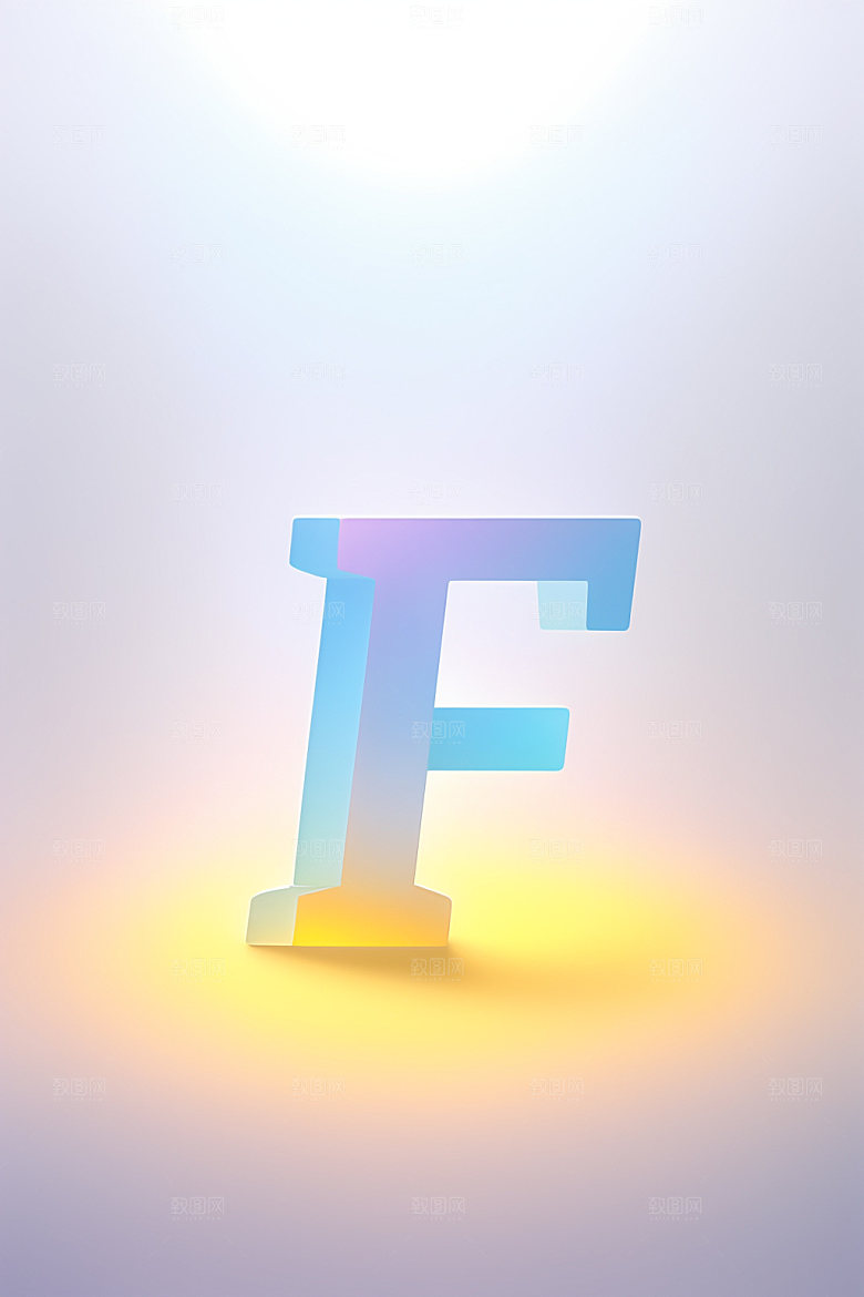 磨砂玻璃字母质感时尚艺术字