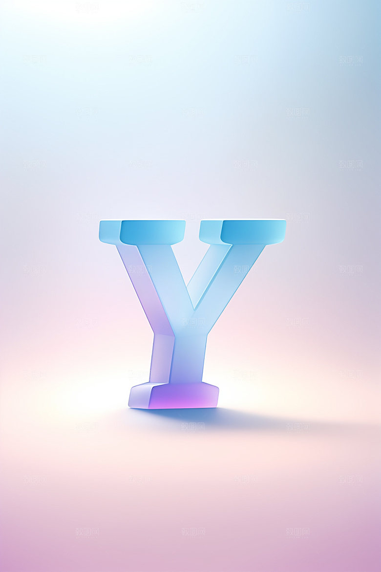 磨砂玻璃字母彩色质感艺术字