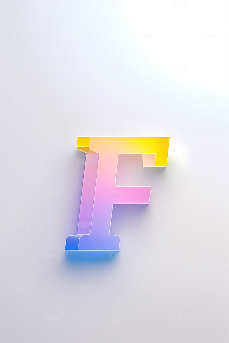 磨砂玻璃字母英文质感艺术字