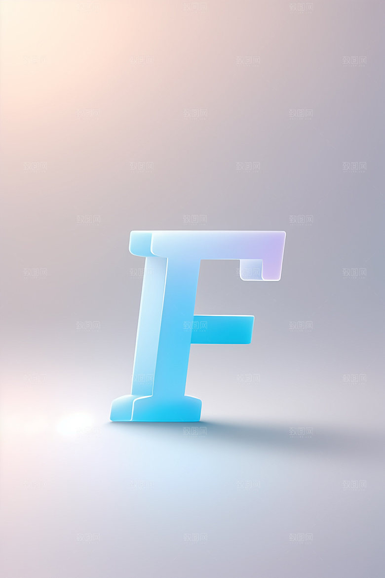 磨砂玻璃字母通透清爽艺术字