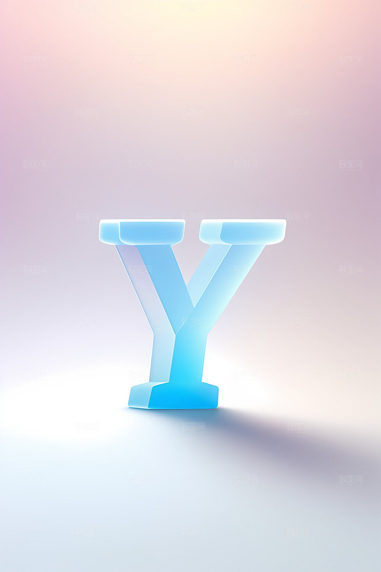 磨砂玻璃字母清爽创意艺术字