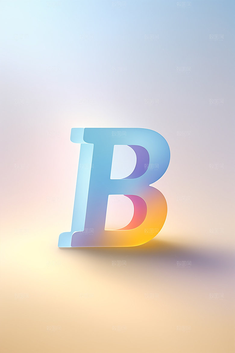 磨砂玻璃字母质感英文艺术字