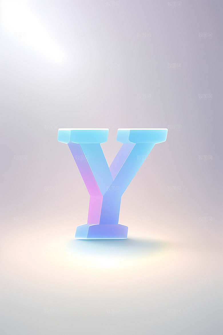 磨砂玻璃字母清爽创意艺术字