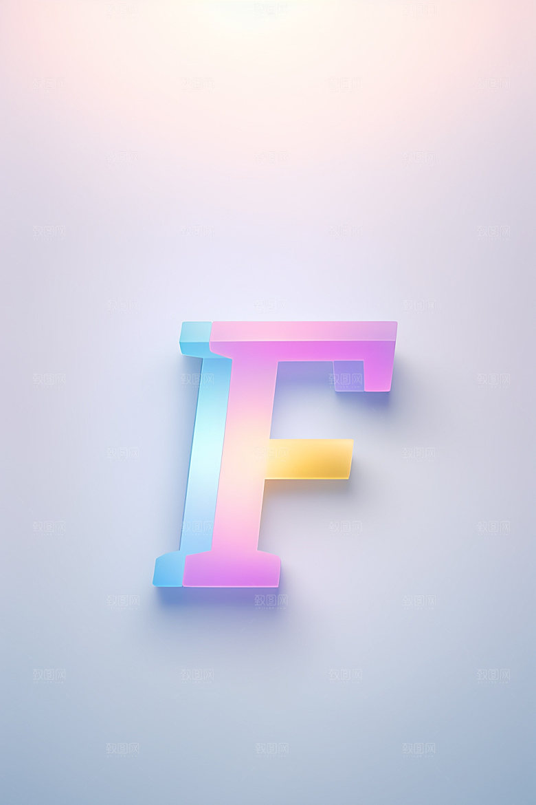磨砂玻璃字母创意3D艺术字