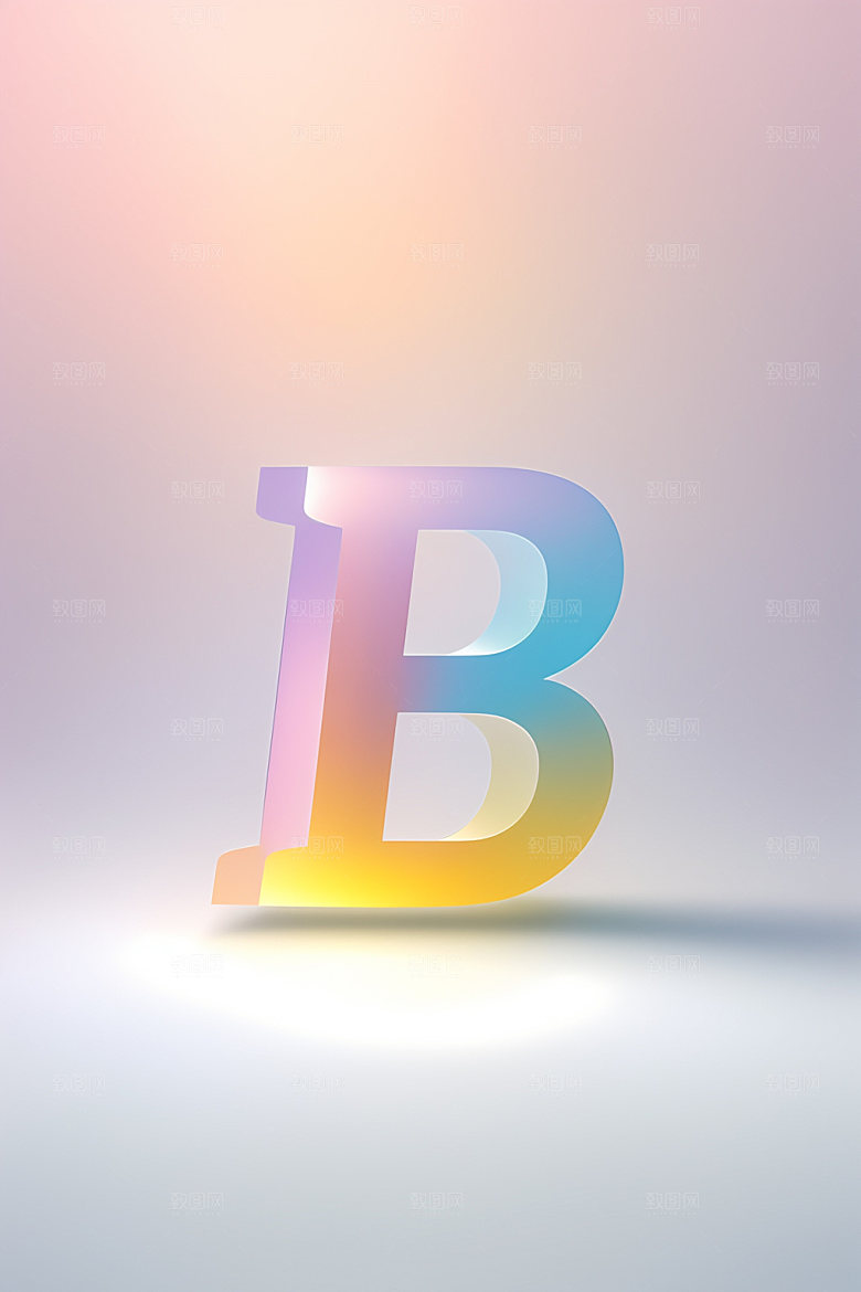 磨砂玻璃字母3D清爽艺术字