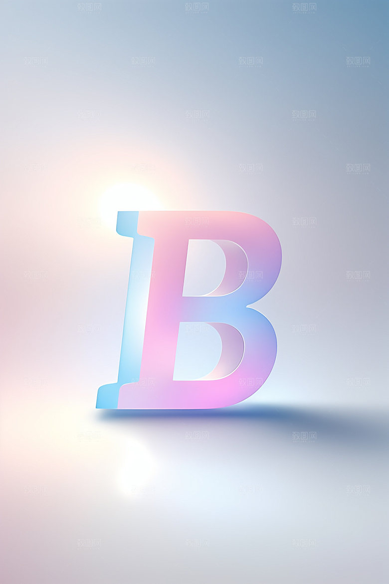 磨砂玻璃字母创意彩色艺术字