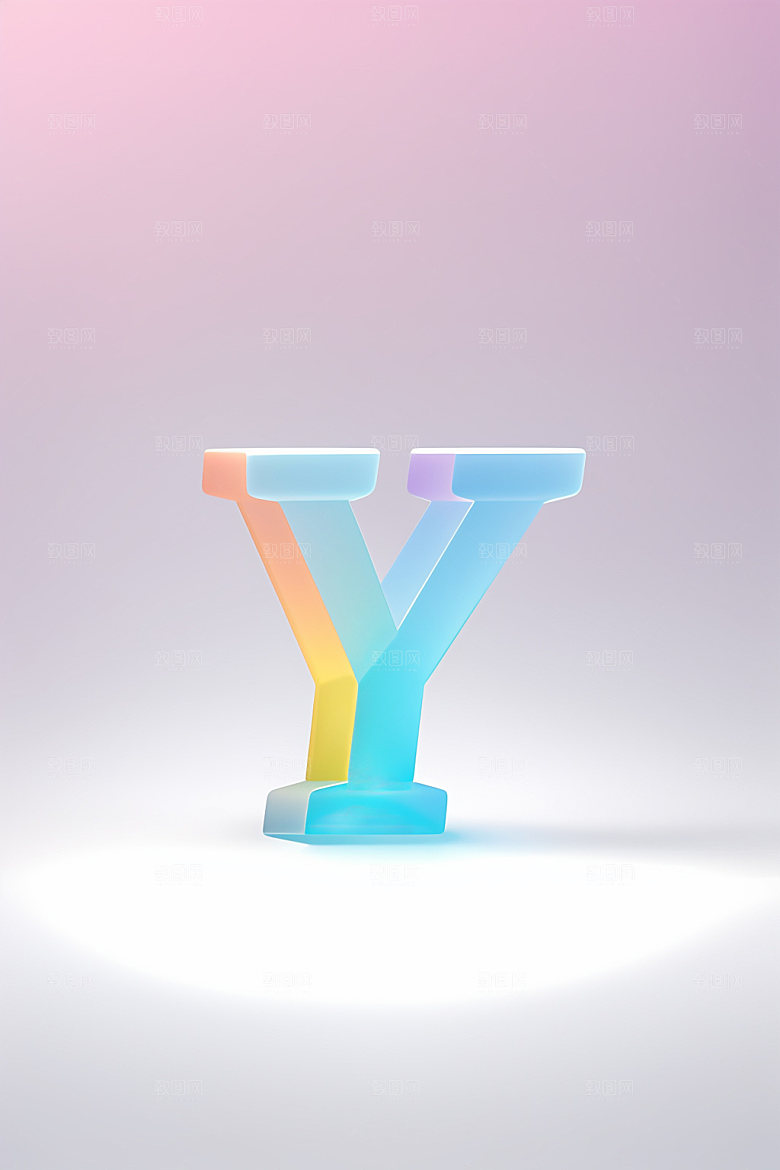 磨砂玻璃字母创意质感艺术字